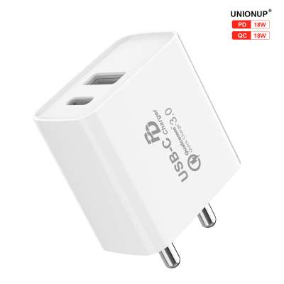 QC3.0 fast charging adapter usb c wall charger  with india plug  pd portable charger